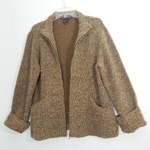 Exofficio nubby wool blend cozy zip front jacket L